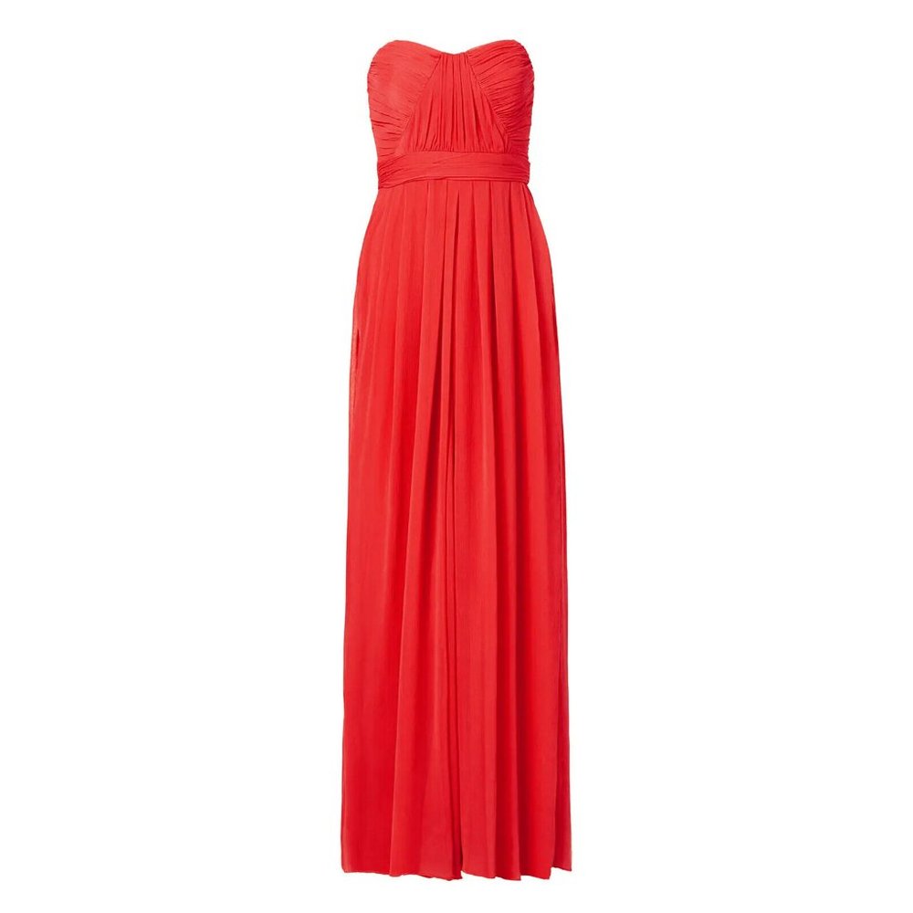 Badgley Mischka Red Chiffon Gown Dress - Size 2